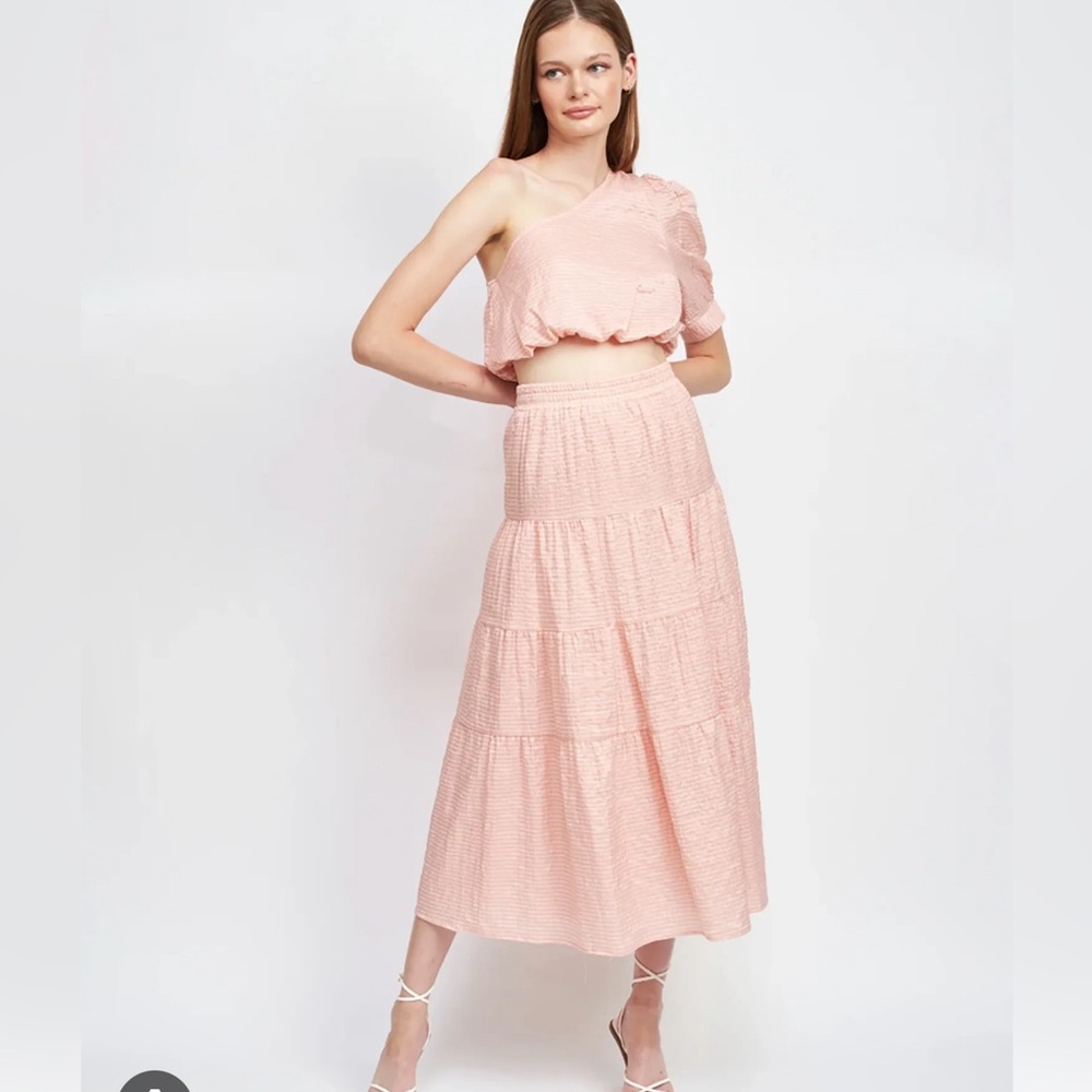 En Saison Auden midi skirt size small pink skirt NWOT